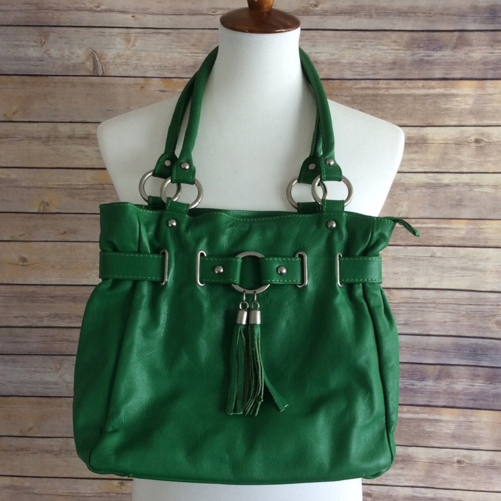 Leather Green Shoulder Bag NWT